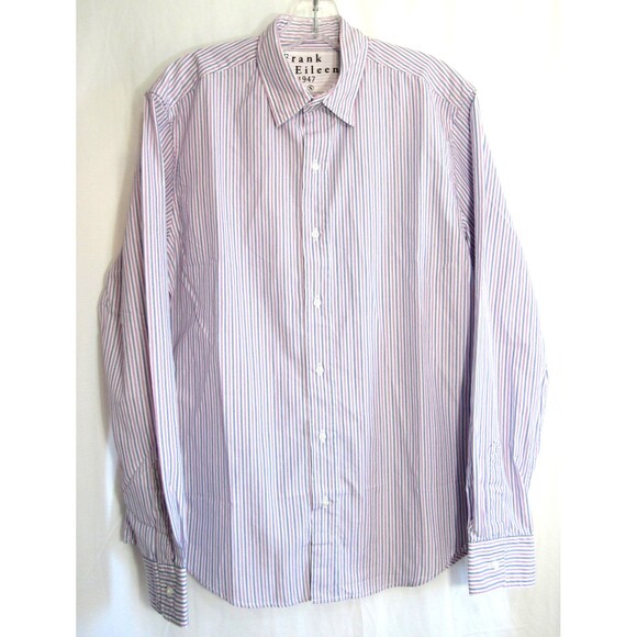 Frank & Eileen Finbar White Striped Button Down Long Sleeve Shirt Size S NWOT - Picture 1 of 6